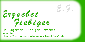 erzsebet fiebiger business card
